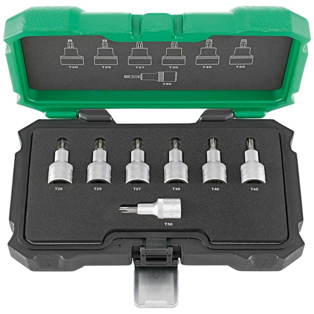 Fortis Schraubendreher-Einsatz-Garnitur 1/2, 7-tlg., TX20 - 50