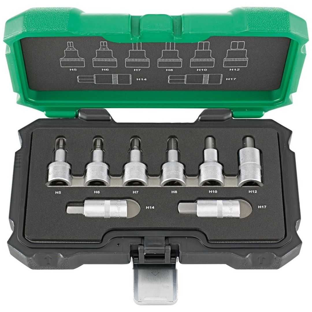 Fortis Schraubendreher-Einsatz-Garnitur 1/2, 8-tlg., 5 - 17 mm Innen6kant