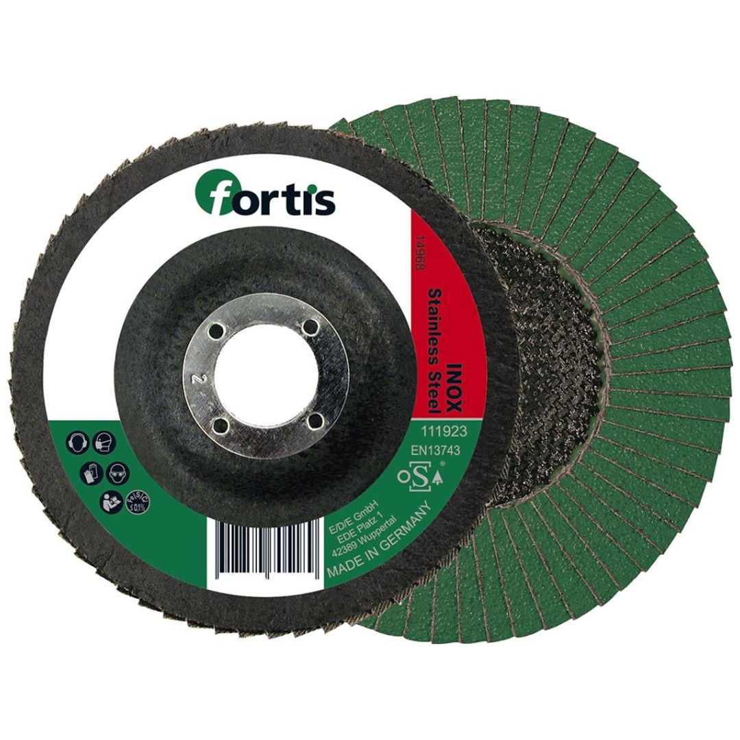 Fortis Fächerschleifscheibe Inox 115 mm K40 gewölbt