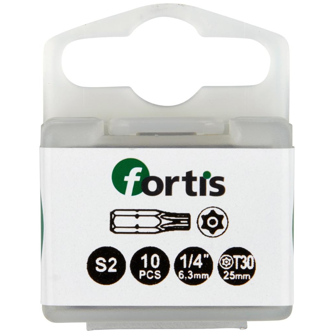 Fortis Bit 1/4 DIN3126 C6,3 TX30x 25 mm mit Bohrung 10 Stk.