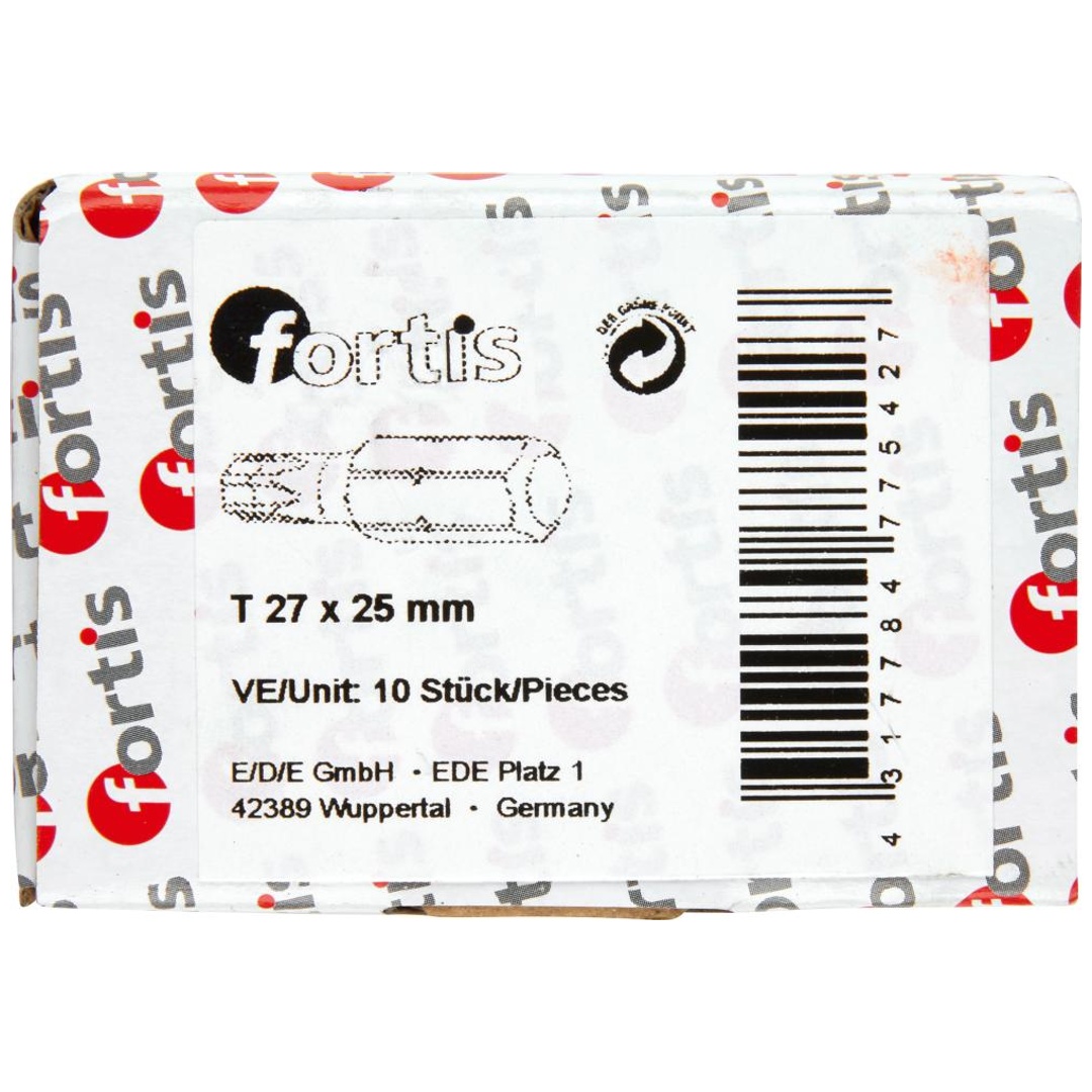 Fortis Bit für TX, DIN 3126 C6,3 T27 x 25 mm, 10 Stk.