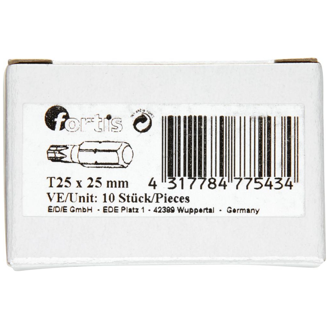 Fortis Bit für TX, DIN 3126 C6,3 T25 x 25 mm, 10 Stk.