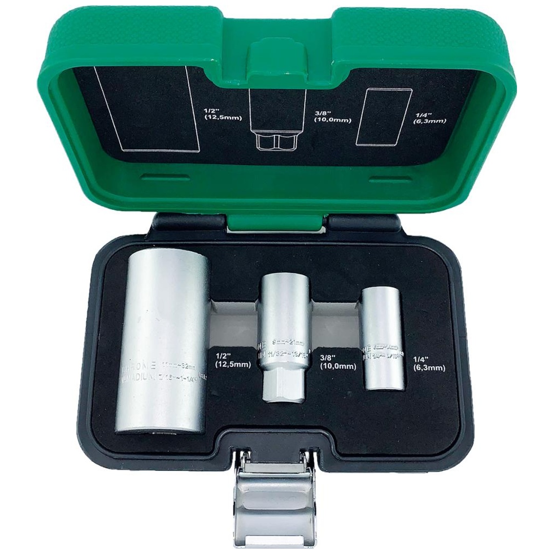 Fortis Universal-Steckschlüssel-Einsatz 3-tlg., 6 - 32 mm
