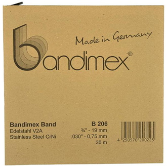 Bandimex Stahlband 1/2" V2A-Edelstahl, Rolle a 30m