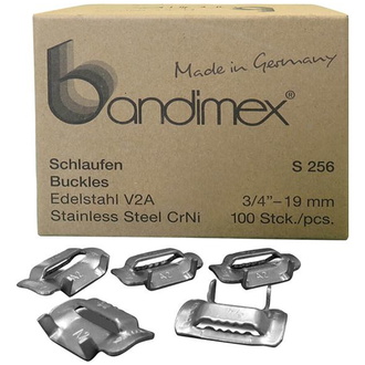 Bandimex Schlaufen 1/2" V2A-Edelstahl, Pack a 100 Stück