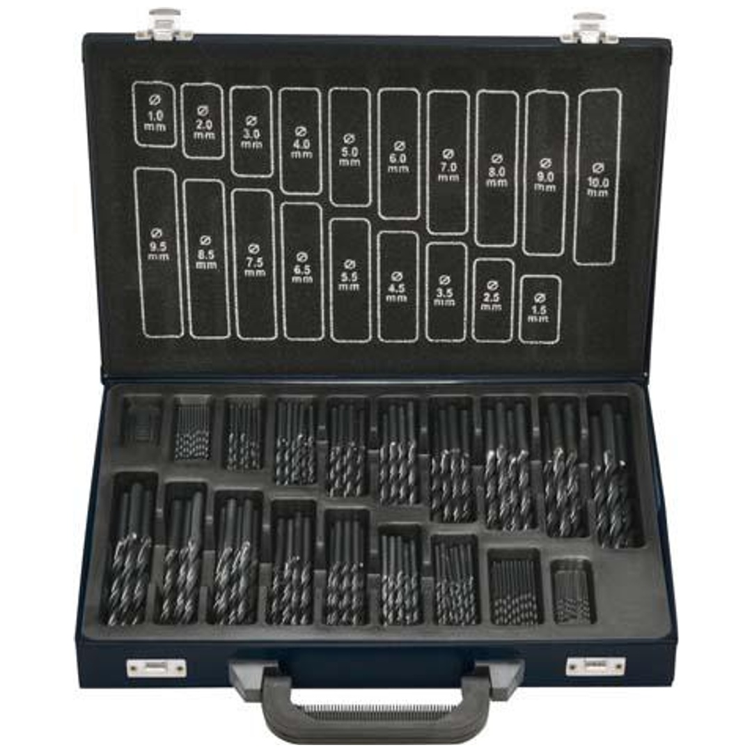 Fortis Spiralbohrer-Set DIN338 HSS rollgewalzt Typ RN 170-tlg. 1-10,5mm