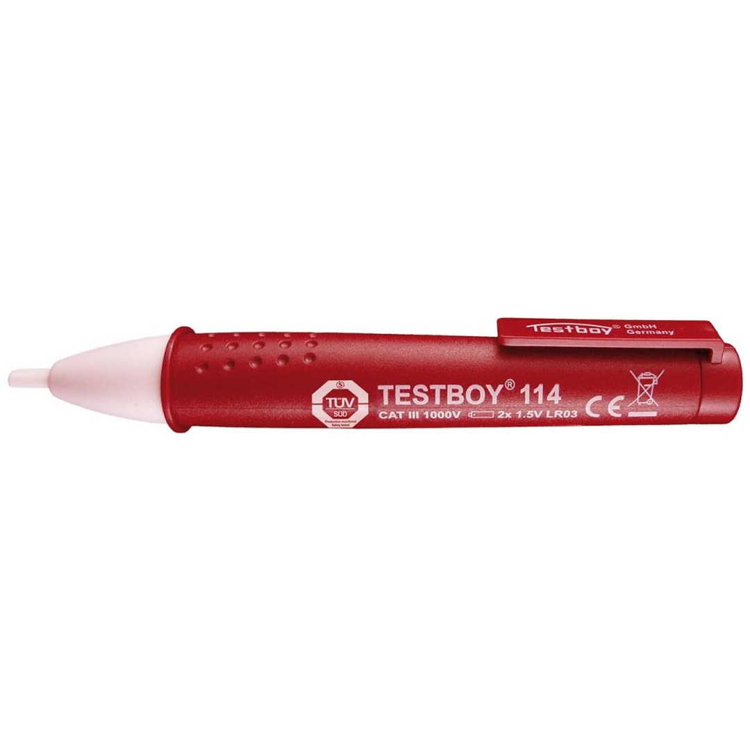 Détecteur de tension sans contact Testboy 114 CAT III 1000 V LED, Vibration