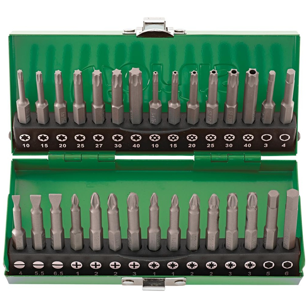 Fortis Bit-Sortiment mit 50 mm Bits 30-tlg. für Schlitz/Innensechskant/PH/PZ/TX
