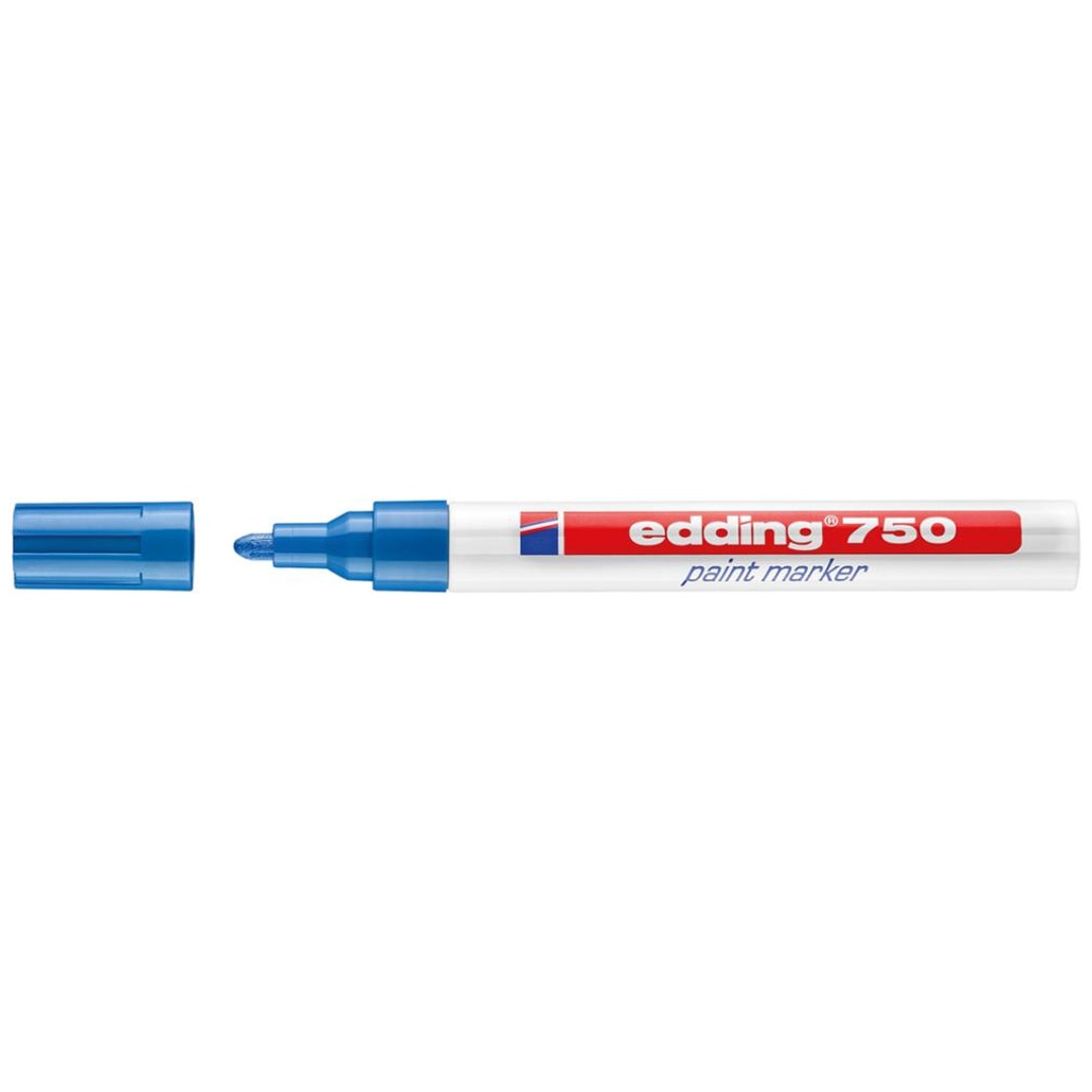 edding - marqueur peinture edding 750, pointe ogive, bleu