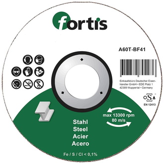 Fortis Trennscheibe Stahl 115 x 1,0mm gerade