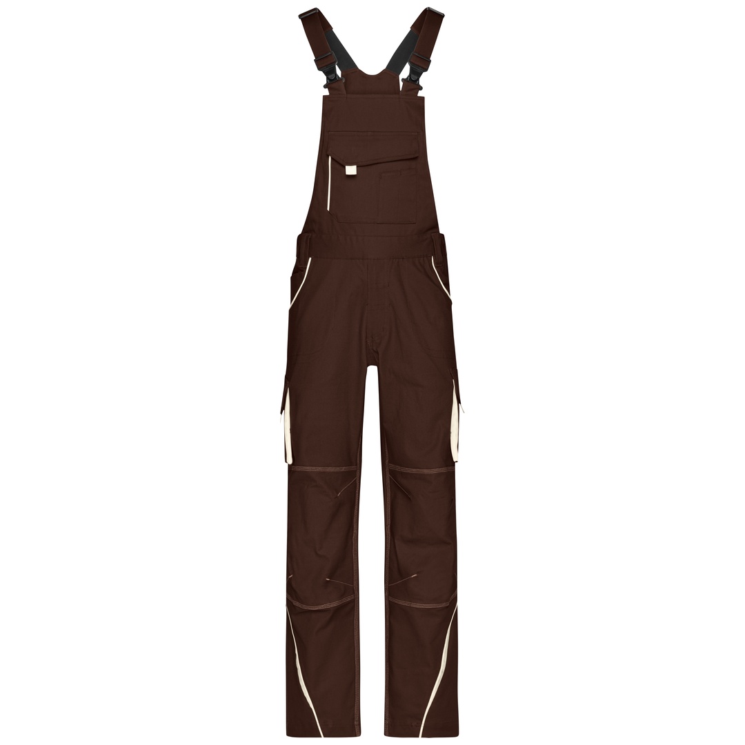 James & Nicholson Funktionelle Latzhose JN848 Gr. 52 brown/stone
