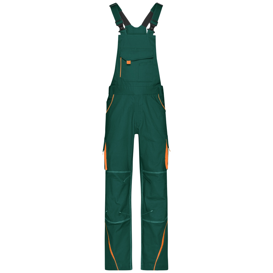 James & Nicholson Funktionelle Latzhose JN848 Gr. 42 dark-green/orange