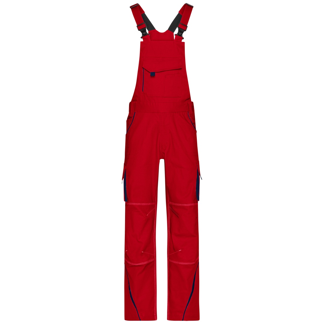 James & Nicholson Funktionelle Latzhose JN848 Gr. 46 red/navy