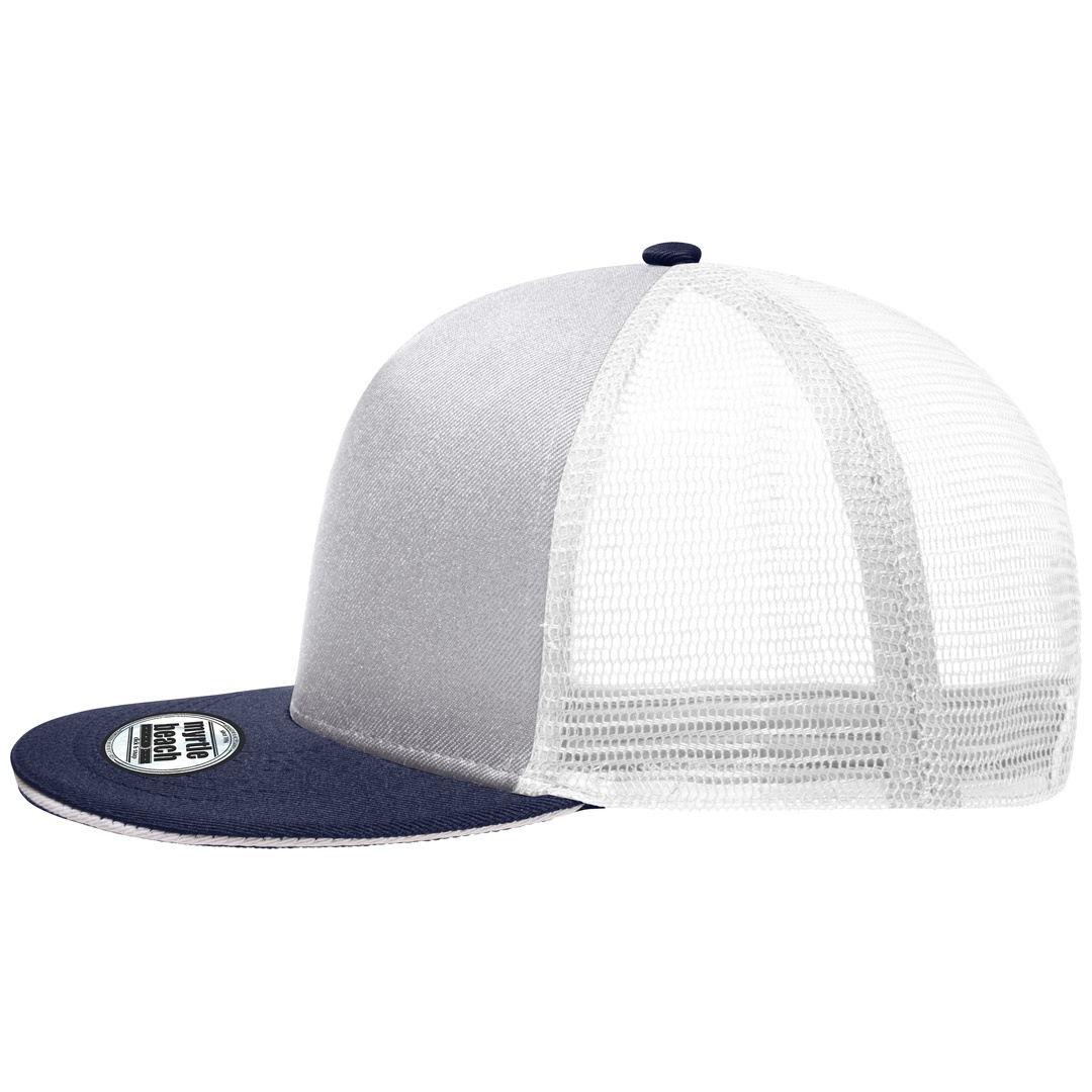 myrtle beach Stylische Mesh Cap MB6636 light-grey/navy
