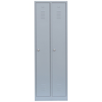 Lüllmann ClassiX Garderobenschrank, 2 Abteile mit S/W-Trennung, lichtgrau, 1800x800x500mm