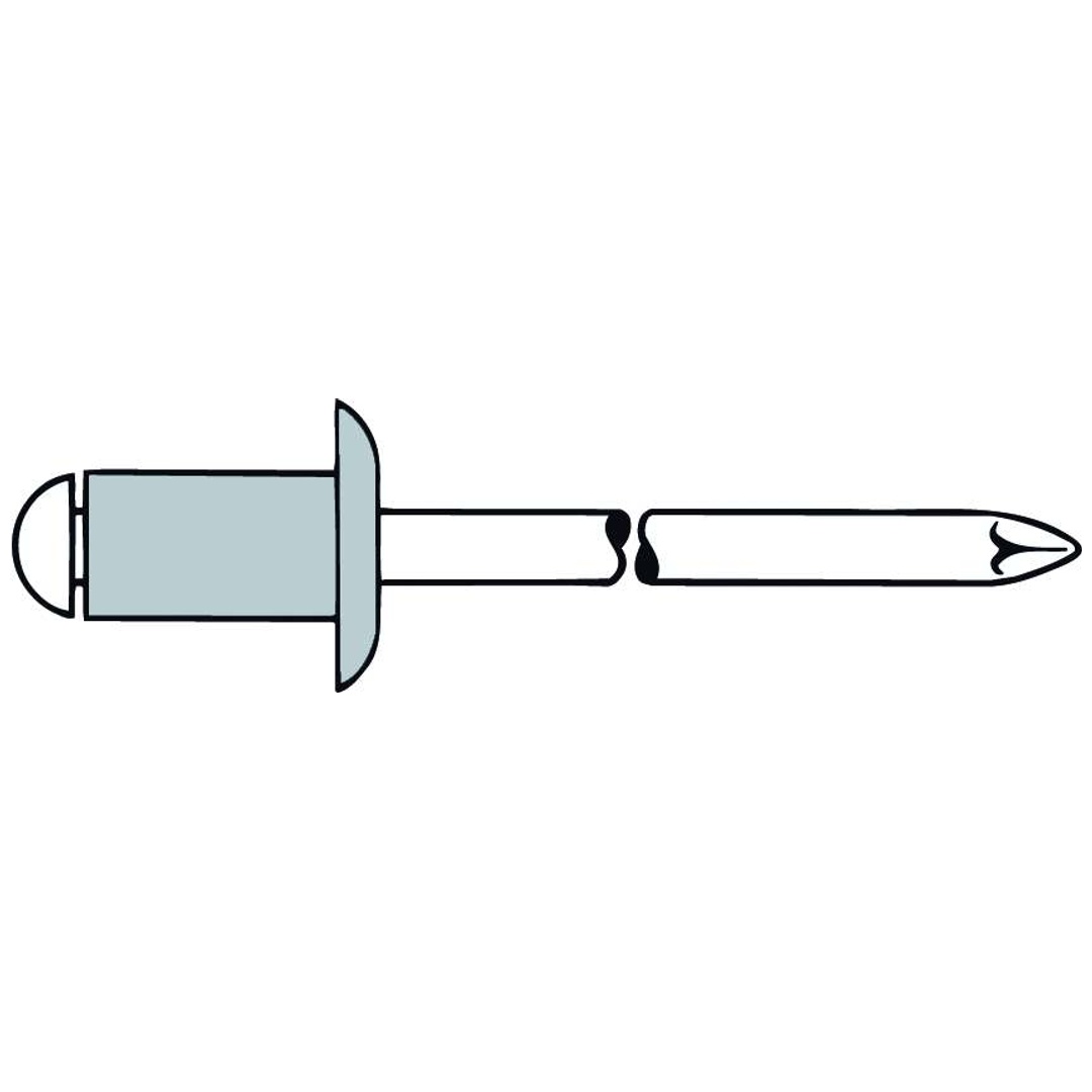 Gesipa Blindniete STANDARD - Aluminium / Stahl, verzinkt - Flachrundkopf - 3 x 25, Klemmbereich 17-22 mm