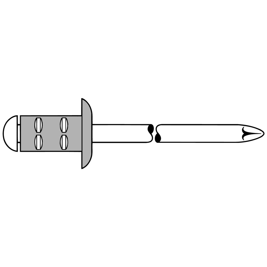 Gesipa Mehrbereichsniete - Aluminium / Stahl - Flachrundkopf - 3,2 x 11