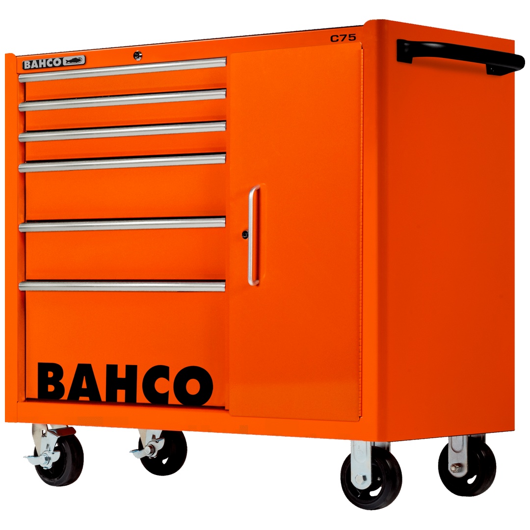Bahco Classic Werkstattwagen 40 mit Schrank und 6 Schubladen, orange