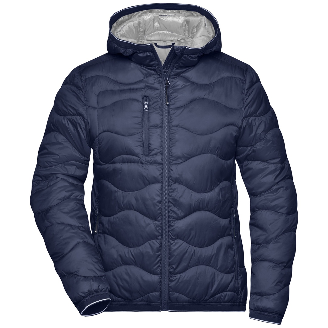 James & Nicholson Steppjacke mit Wattierung Damen JN1155 Gr. M navy/silber