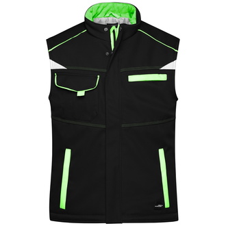 James & Nicholson Softshellweste mit warmem Innenfutter JN854 Gr. XS black/lime-green