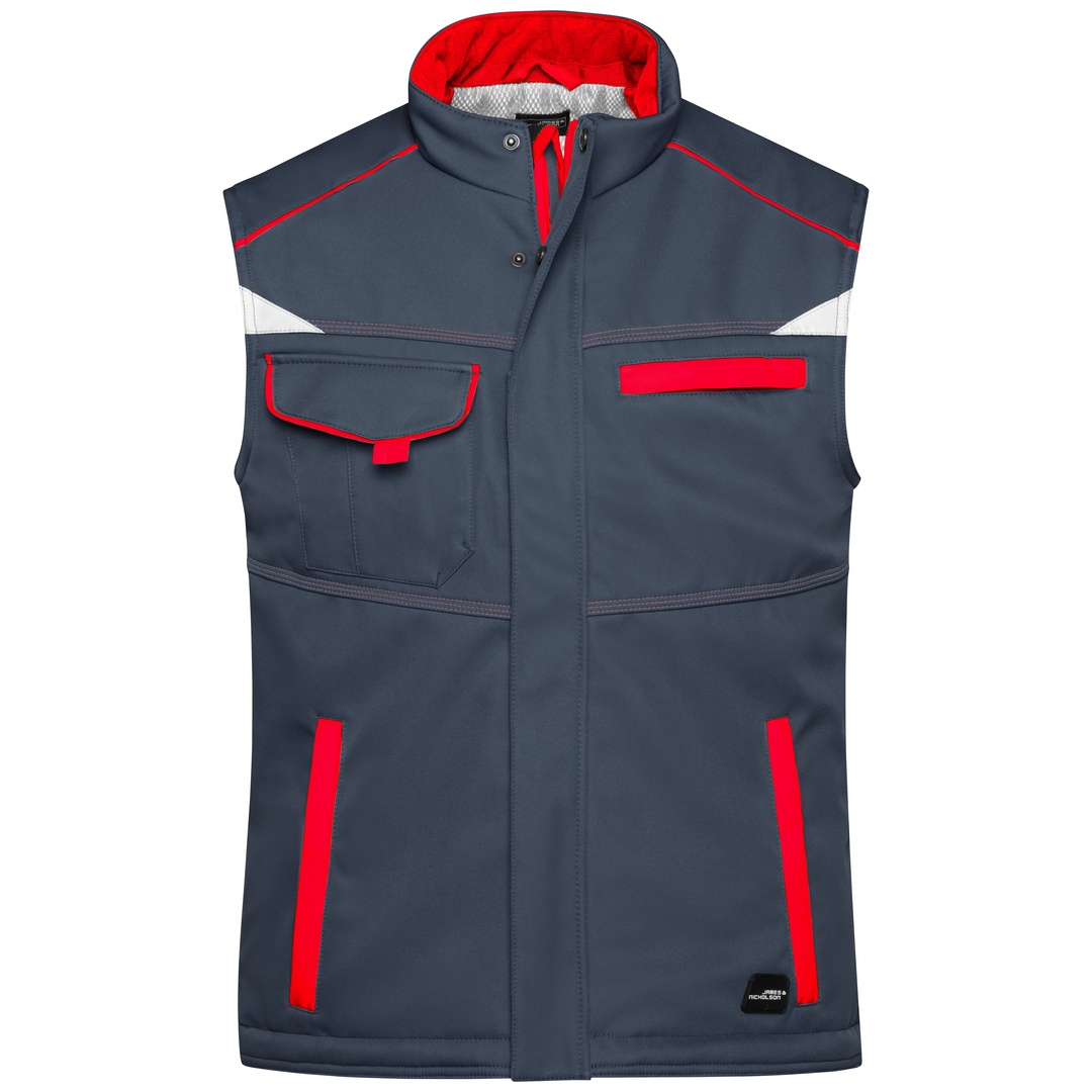James & Nicholson Softshellweste mit warmem Innenfutter JN854 Gr. 2XL carbon/red