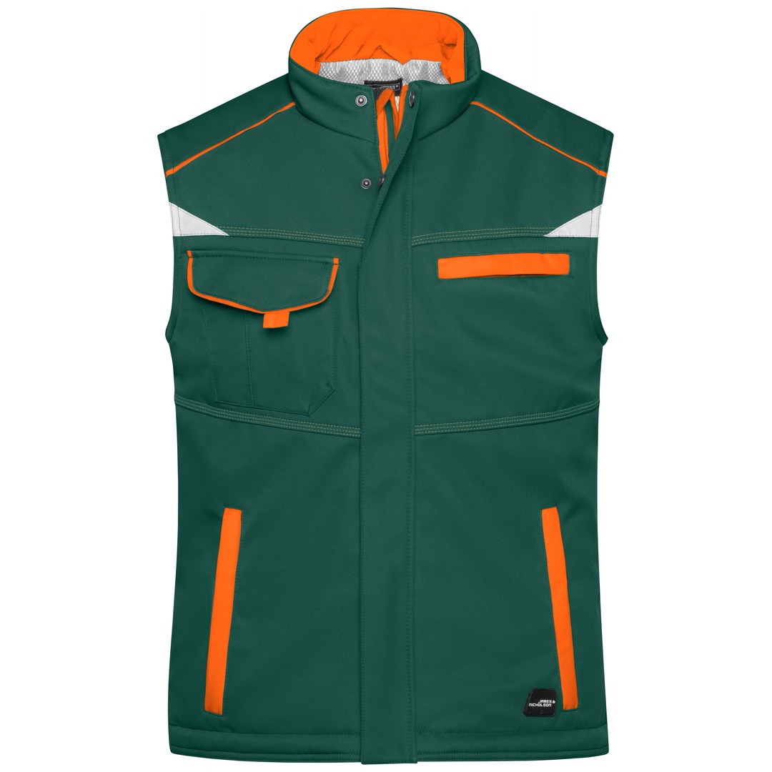 James & Nicholson Softshellweste mit warmem Innenfutter JN854 Gr. 2XL dark-green/orange