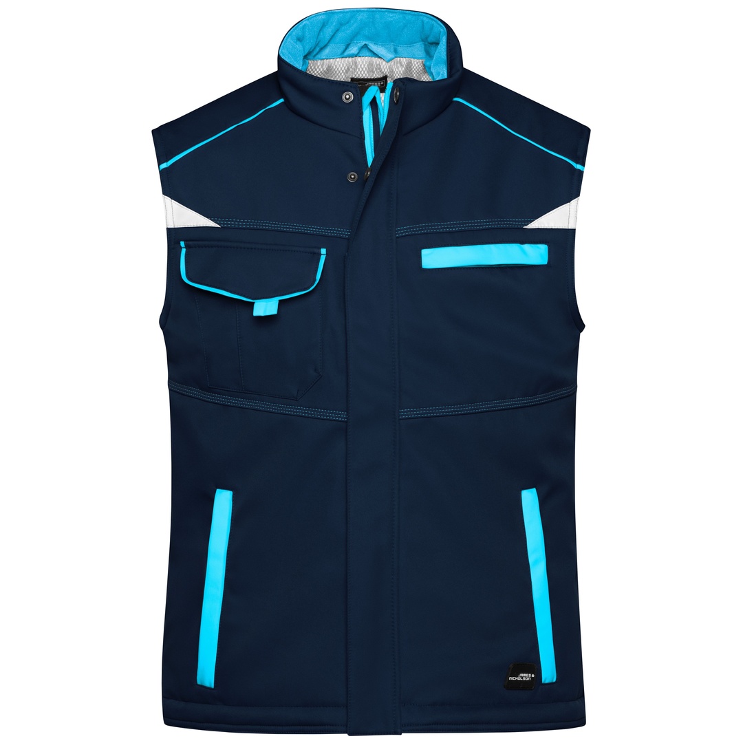 James & Nicholson Softshellweste mit warmem Innenfutter JN854 Gr. 3XL navy/turquoise