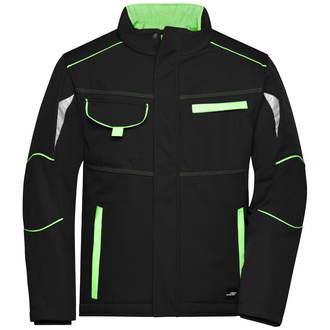 James & Nicholson Softshelljacke mit warmem Innenfutter JN853 Gr. XS black/lime-green