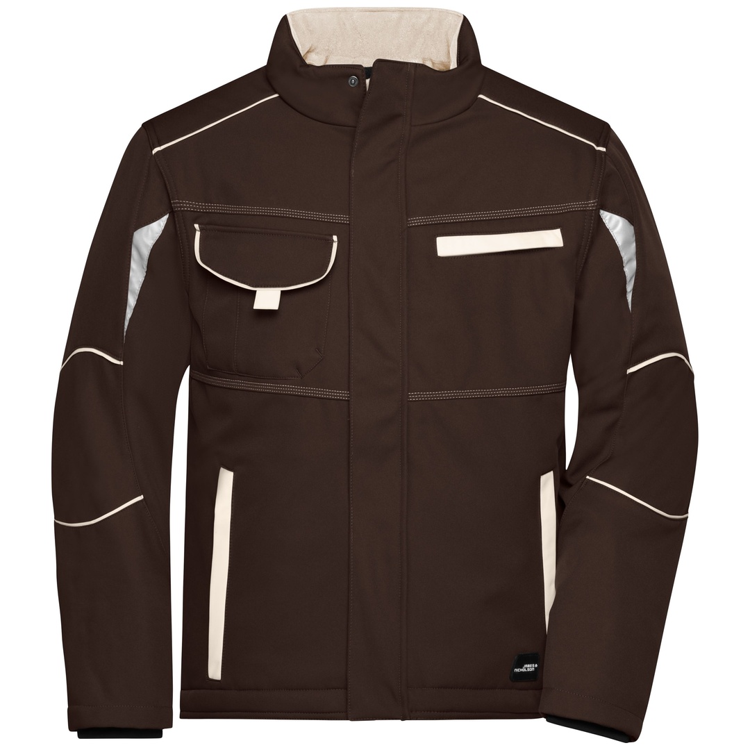 James & Nicholson Softshelljacke mit warmem Innenfutter JN853 Gr. L brown/stone