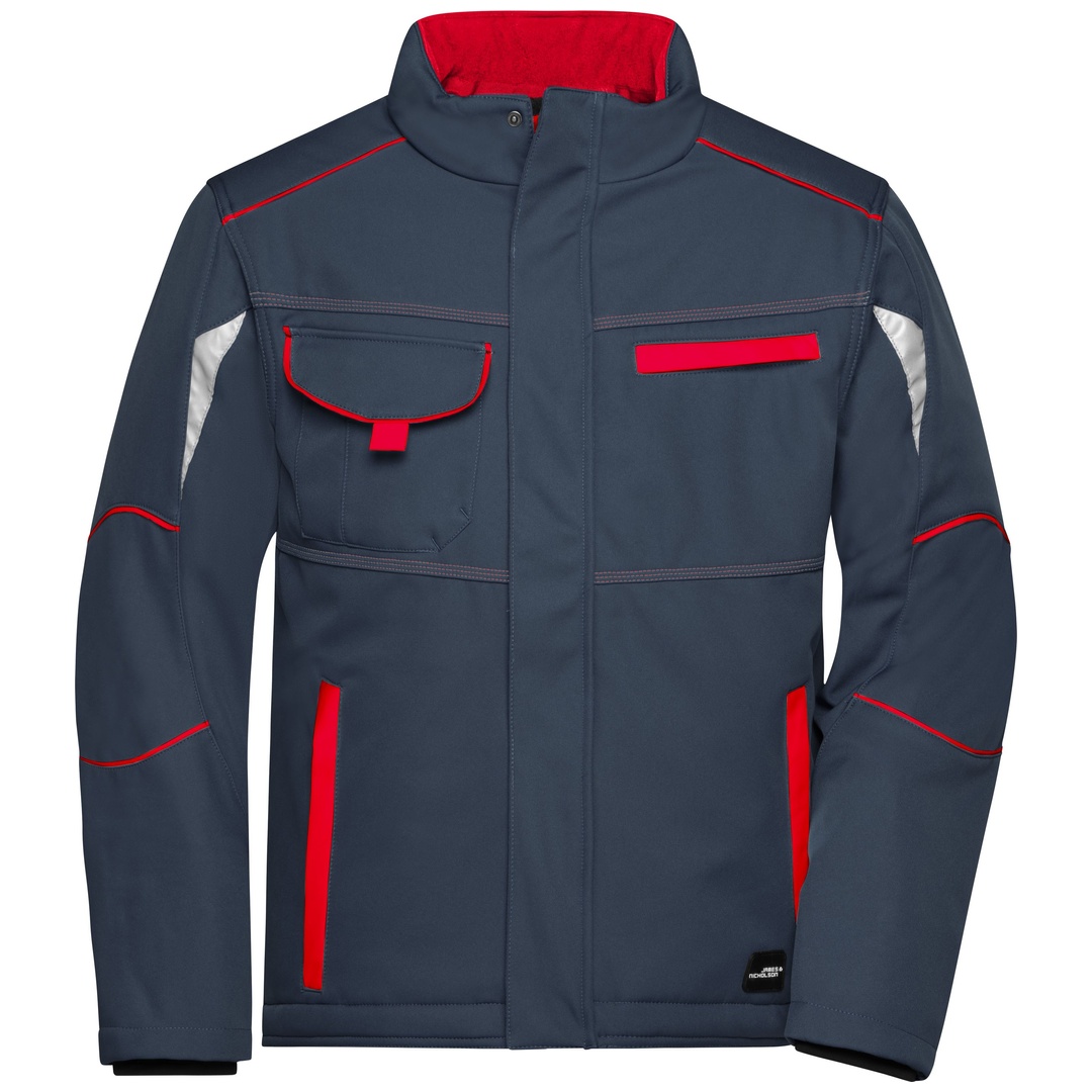 James & Nicholson Softshelljacke mit warmem Innenfutter JN853 Gr. 2XL carbon/red