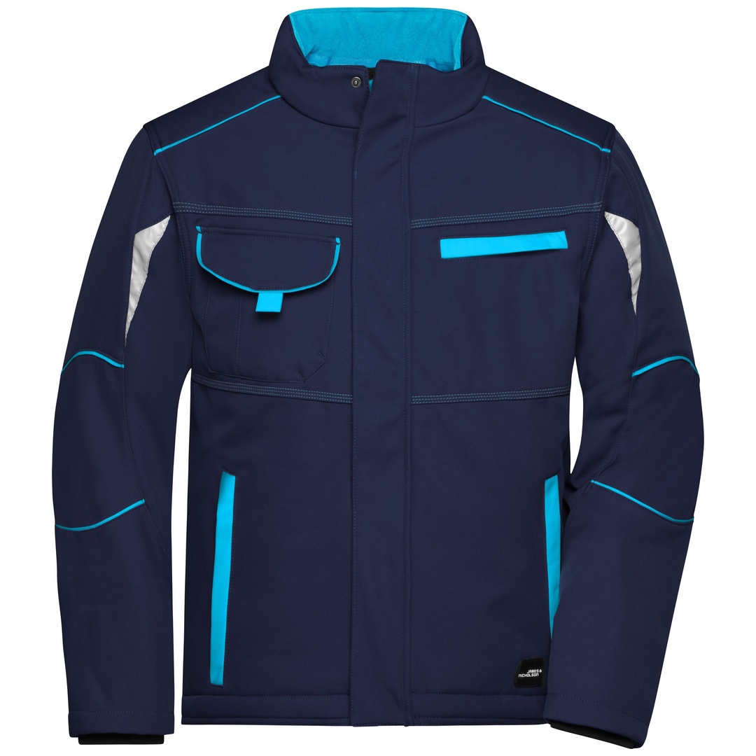 James & Nicholson Softshelljacke mit warmem Innenfutter JN853 Gr. 5XL navy/turquoise