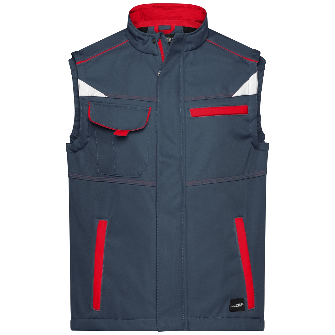 James & Nicholson Softshellweste Wind- und wasserabweisend JN852 Gr. 2XL carbon/red