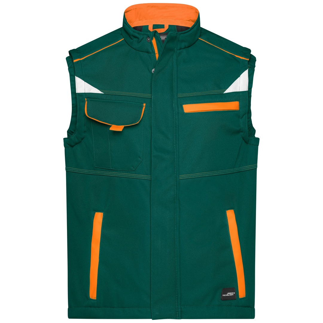 James & Nicholson Softshellweste Wind- und wasserabweisend JN852 Gr. L dark-green/orange