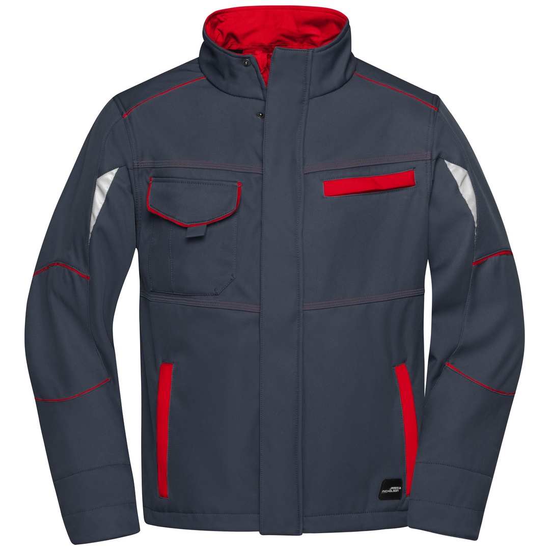 James & Nicholson Wind- und Wasserfeste Softshelljacke JN851 Gr. 2XL carbon/red