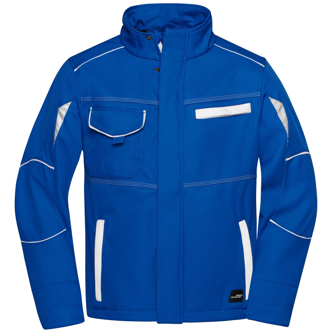 James & Nicholson Wind- und Wasserfeste Softshelljacke JN851 Gr. S royal/white