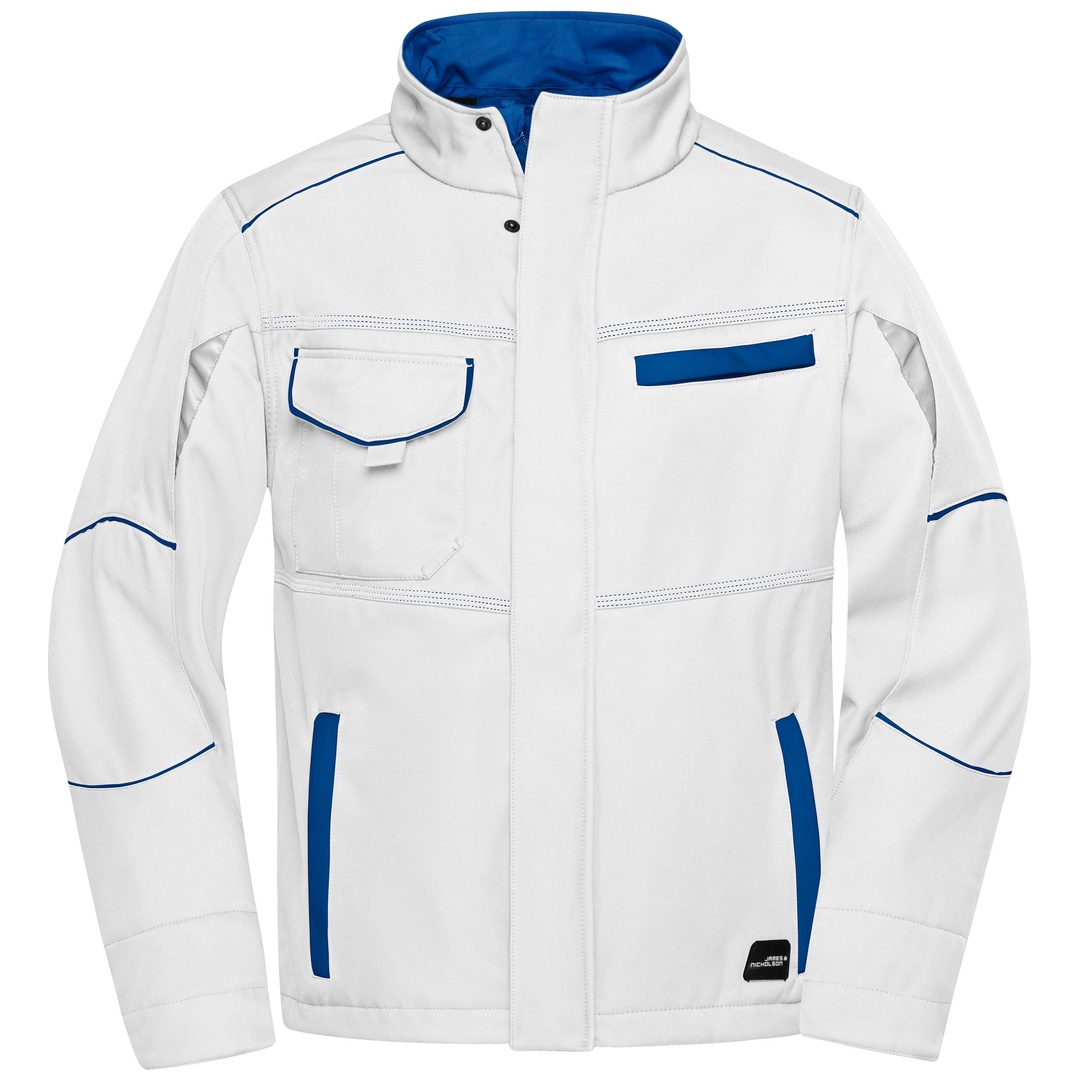 James & Nicholson Wind- und Wasserfeste Softshelljacke JN851 Gr. 3XL white/royal