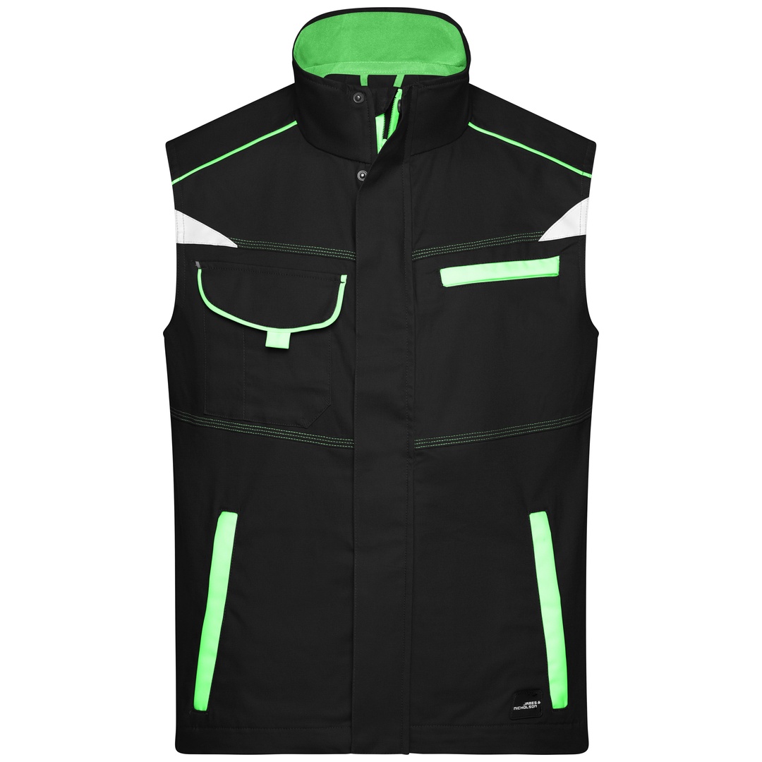 James & Nicholson Funktionelle Weste im sportlichen Look JN850 Gr. 4XL black/lime-green