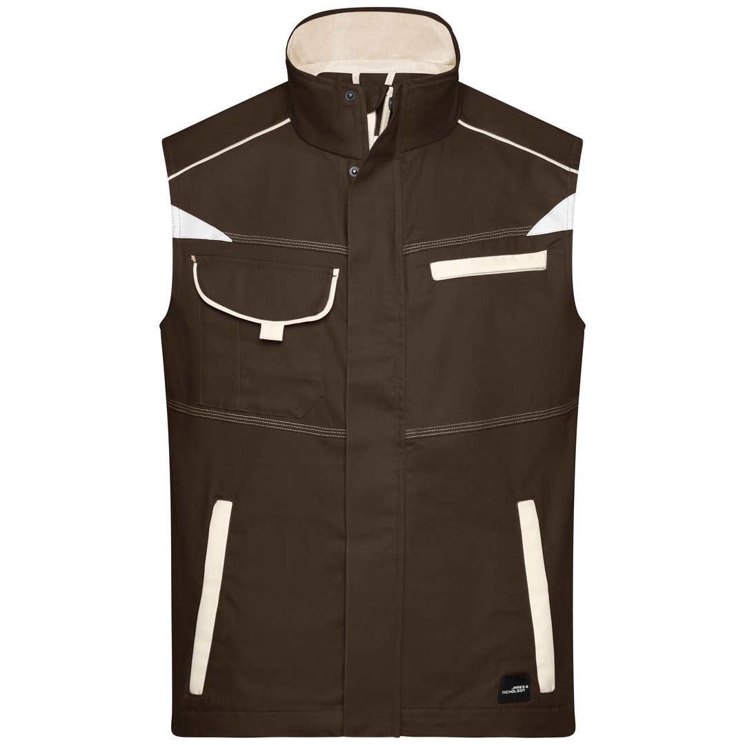 James & Nicholson Funktionelle Weste im sportlichen Look JN850 Gr. 3XL brown/stone