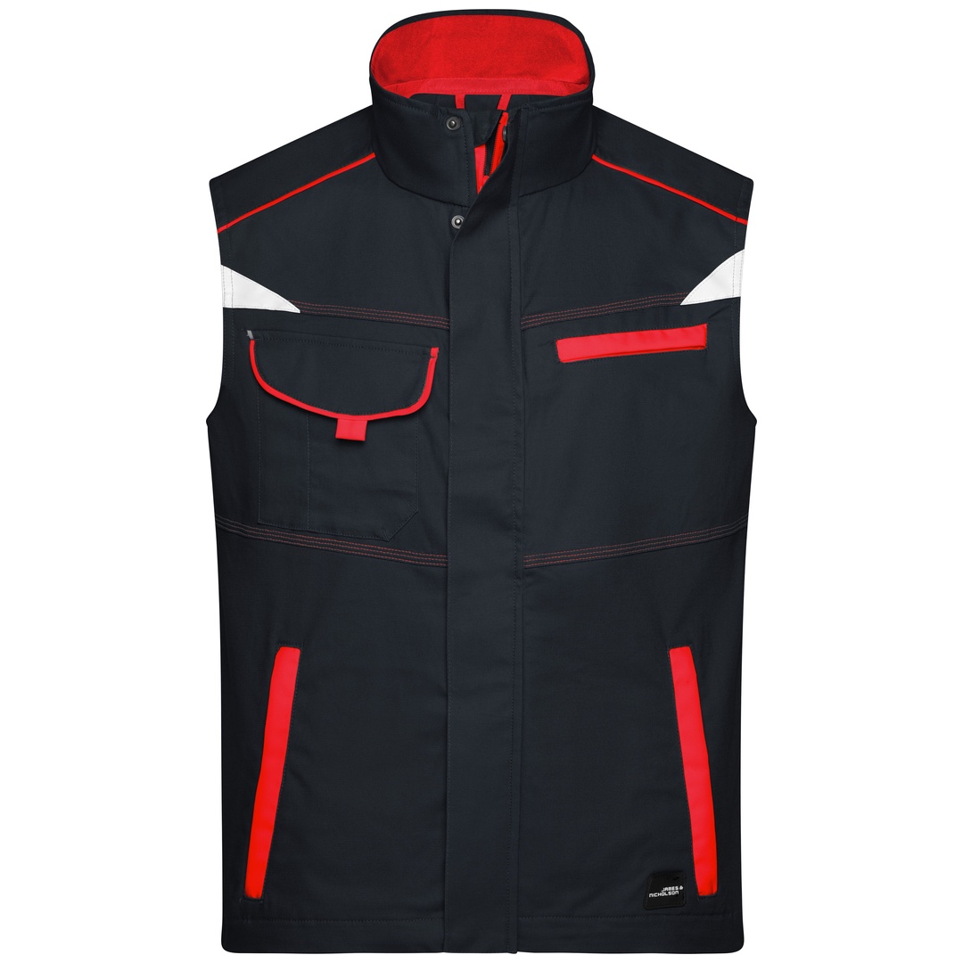 James & Nicholson Funktionelle Weste im sportlichen Look JN850 Gr. 4XL carbon/red