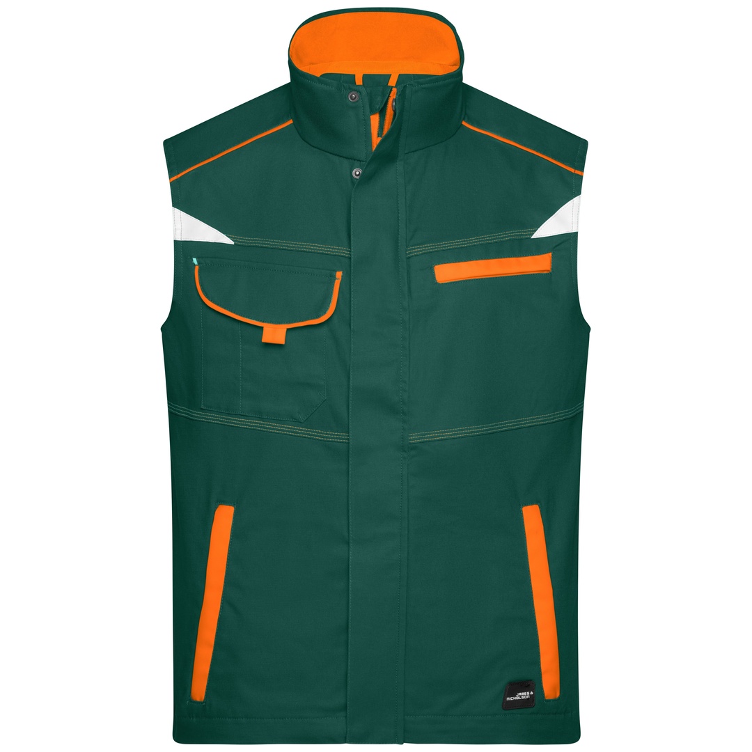 James & Nicholson Funktionelle Weste im sportlichen Look JN850 Gr. 4XL dark-green/orange