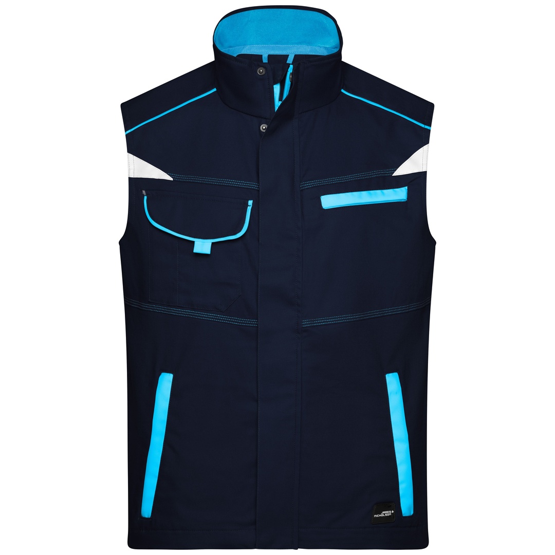 James & Nicholson Funktionelle Weste im sportlichen Look JN850 Gr. 5XL navy/turquoise