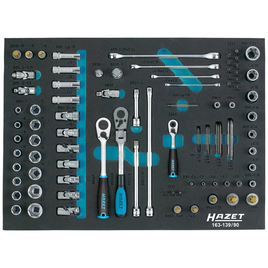 Hazet Steckschlüssel Satz, Vierkant hohl 12,5 mm (1/2"), Vierkant hohl 10 mm (3/ - 1
