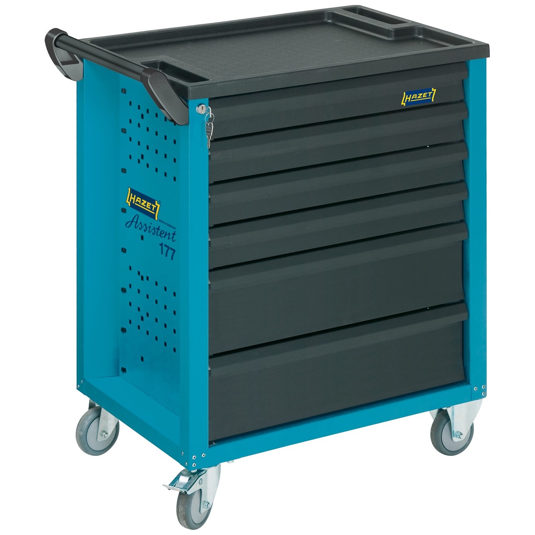 Hazet Werkstattwagen Assistent 177, einzeln, (LxBxH) 780 x 498 x 915 mm, Schubladen, flach: 4× 79 x 527 x 348 mm, Schubladen, hoch: 2× 164 x 527 x 348