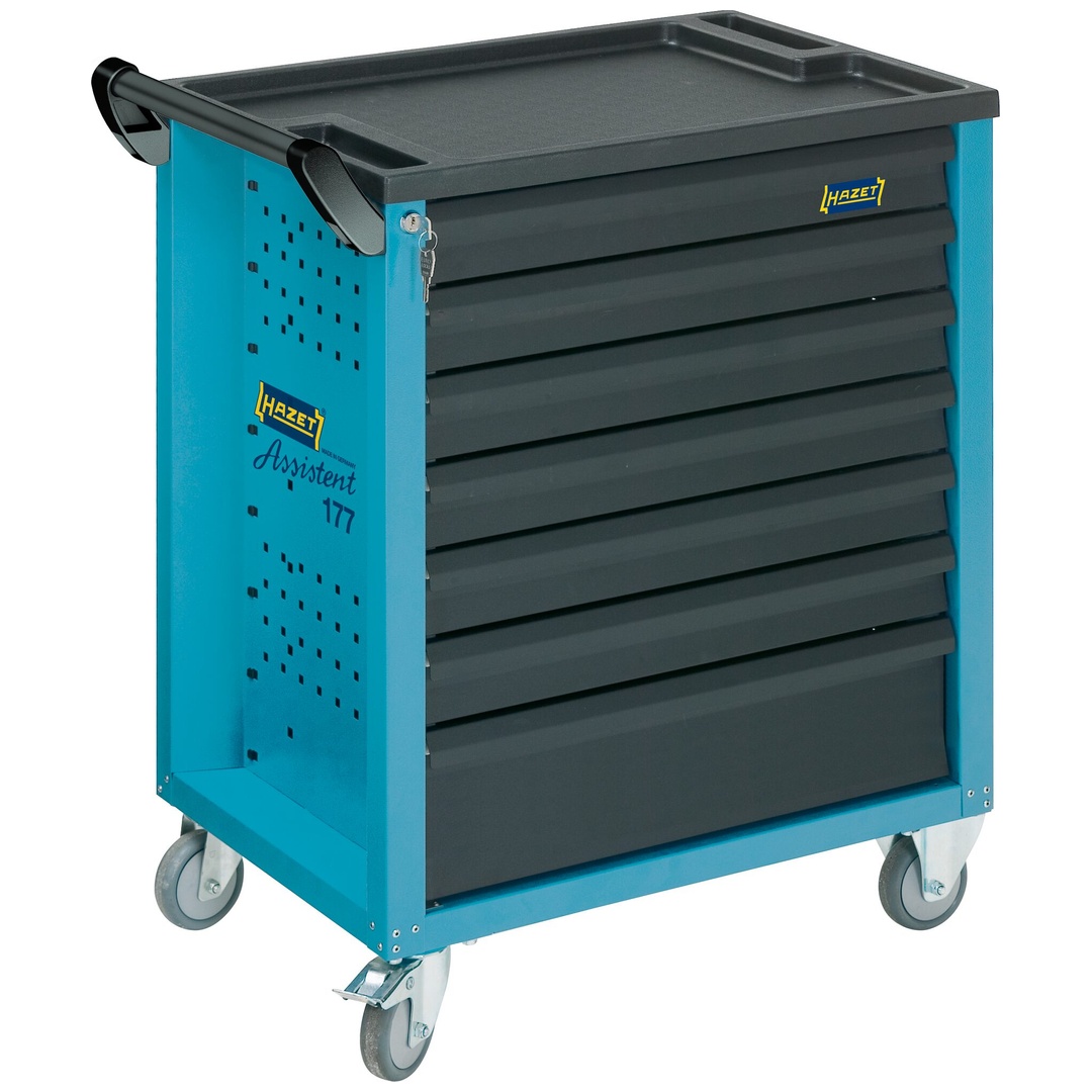 Hazet Werkstattwagen Assistent 177, einzeln, (LxBxH) 780 x 498 x 915 mm, Schubladen, flach: 6× 79 x 527 x 348 mm, Schubladen, hoch: 1× 164 x 527 x 348