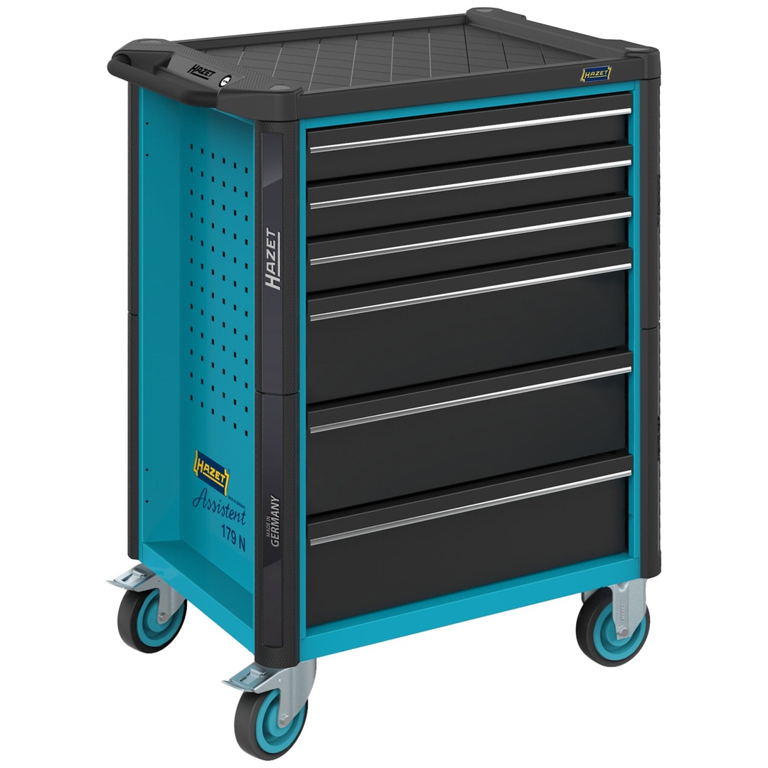Hazet Werkstattwagen Assistent 179N, einzeln, (LxBxH) 785 x 518 x 1020 mm, Schubladen, flach: 3× 81 x 522 x 398 mm, Schubladen, hoch: 3× 166 x 522 x 3