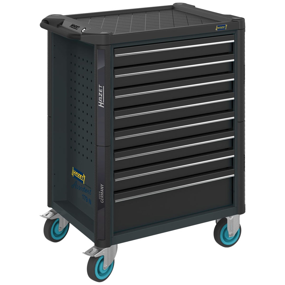 Hazet Werkstattwagen Assistent 179NT, einzeln, (LxBxH) 785 x 518 x 1020 mm, Schubladen, flach: 7× 81 x 522 x 398 mm, Schubladen, hoch: 1× 166 x 522 x