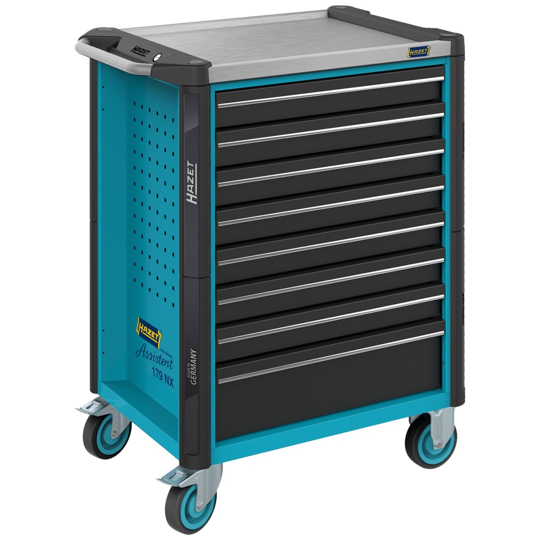 Hazet Werkstattwagen Assistent 179NX, einzeln, (LxBxH) 785 x 518 x 1020 mm, Schubladen, flach: 7× 81 x 522 x 398 mm, Schubladen, hoch: 1× 166 x 522 x