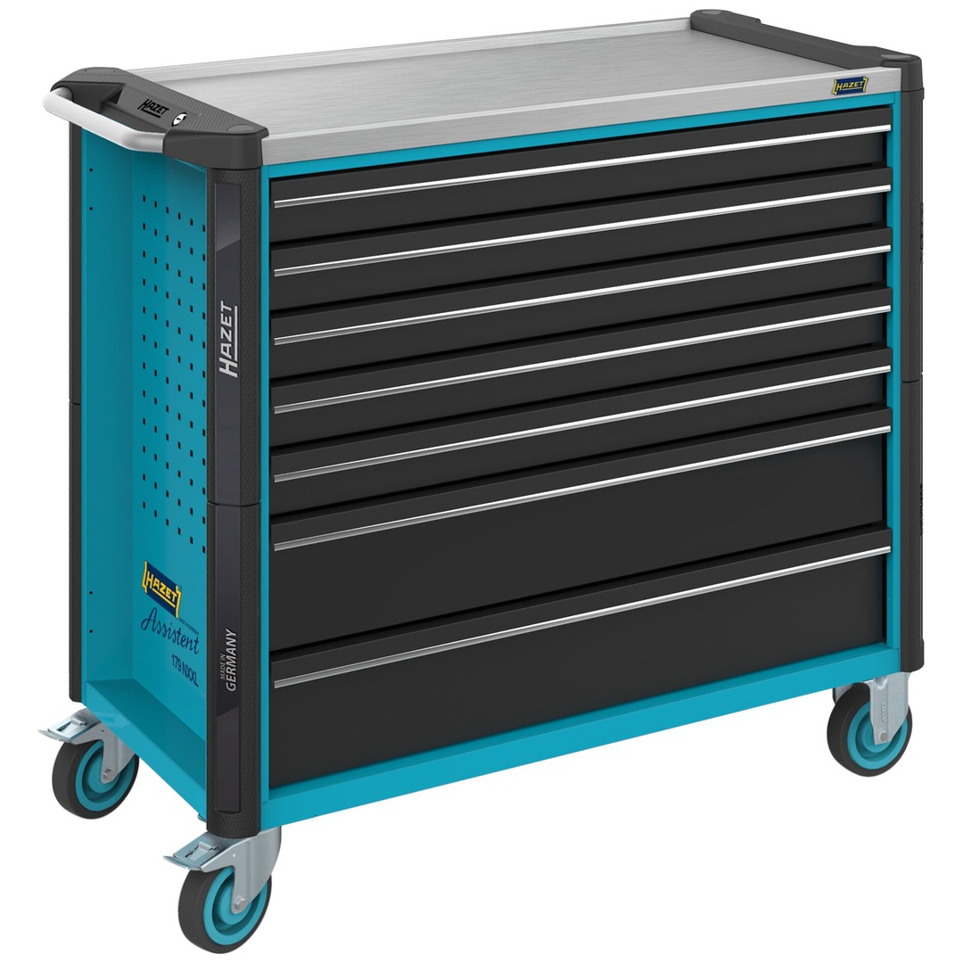 Hazet Werkstattwagen Assistent 179NXXL, einzeln, (LxBxH) 1133 x 518 x 1020 mm, Schubladen, flach: 5× 81 x 870 x 398 mm, Schubladen, hoch: 2× 166 x 870