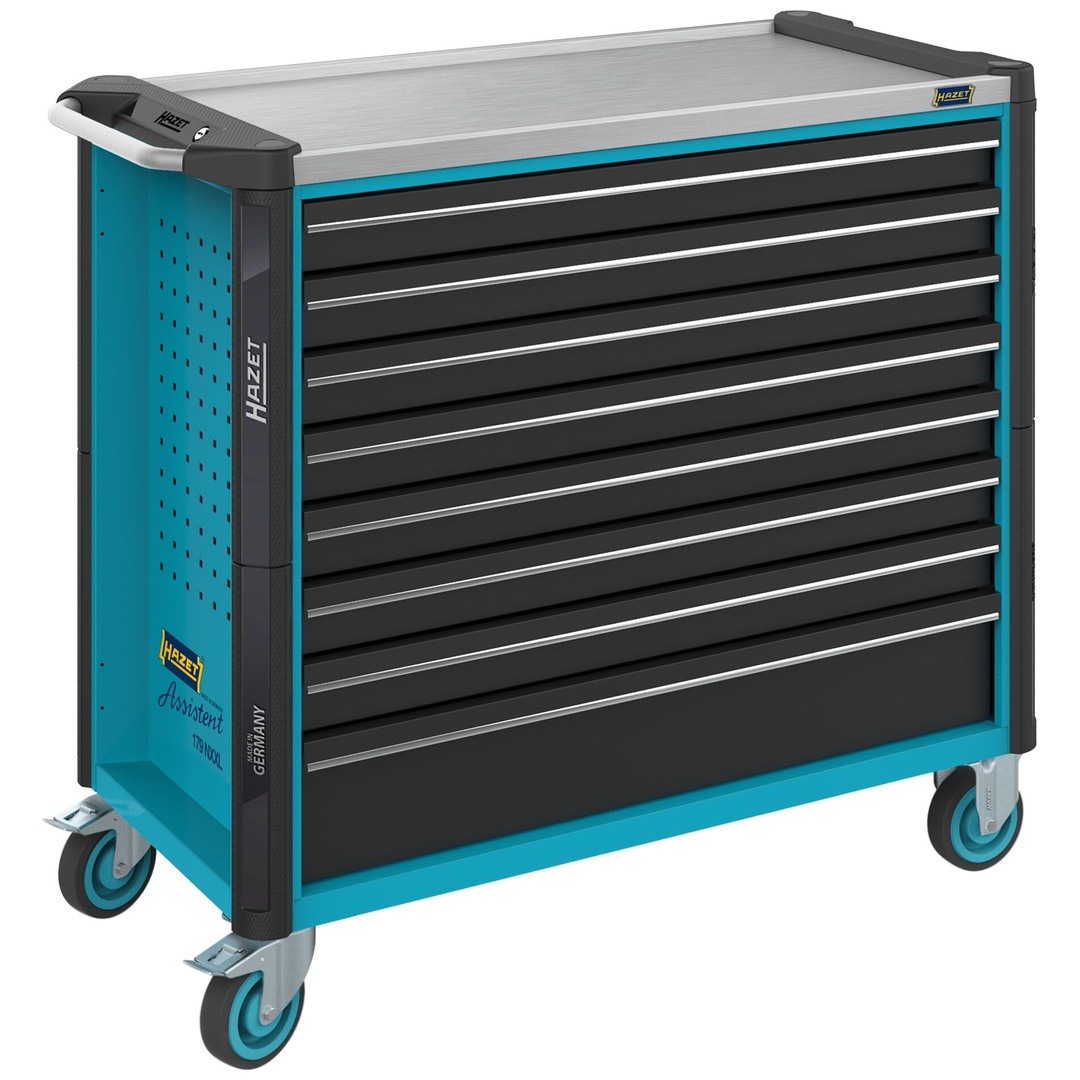 Hazet Werkstattwagen Assistent 179NXXL, einzeln, (LxBxH) 1133 x 518 x 1020 mm, Schubladen, flach: 7× 81 x 870 x 398 mm, Schubladen, hoch: 1× 166 x 870