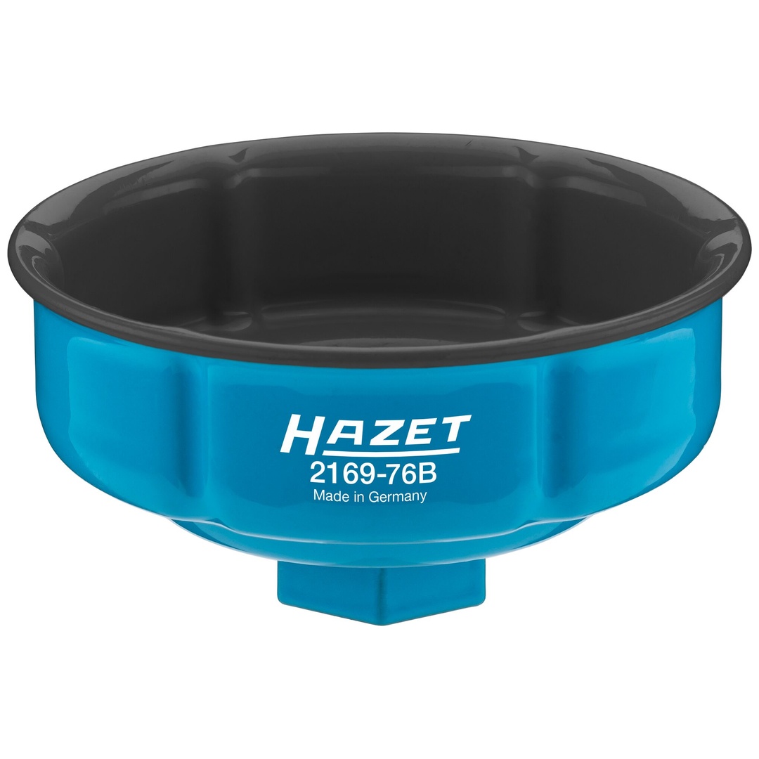 Hazet Ölfilterschlüssel 2169-76B, 1/2 (12,5 mm) Vierkant hohl, Rillenprofil, SW 76 mm